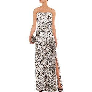 Halston Heritage Strapless Pleated Gown